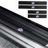 4pcs Car Door Sill Scuff Plate Decor Carbon Fiber Stickers For Volkswagen VW Golf Polo Tiguan Passat Touareg Magotan Touran