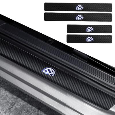 4 vnt. Automobilio durų slenksčio apsauginė plokštelė Dekoratyvinės anglies pluošto lipdukai Volkswagen VW Golf Polo Tiguan Passat Touareg Magotan Touran