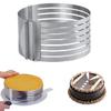 1Pc Verstelbare Ronde Brood Cake Cutter Slicer Rvs    Ring Schimmel Bakken Tool 6 Lagen  Mousse