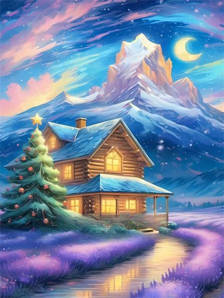 

5D Алмазная Картина Дом Река Полный Квадрат Круглый Вышивка Фэнтези Пейзаж Мозаика Домашний Декор Full Round 20x30CM