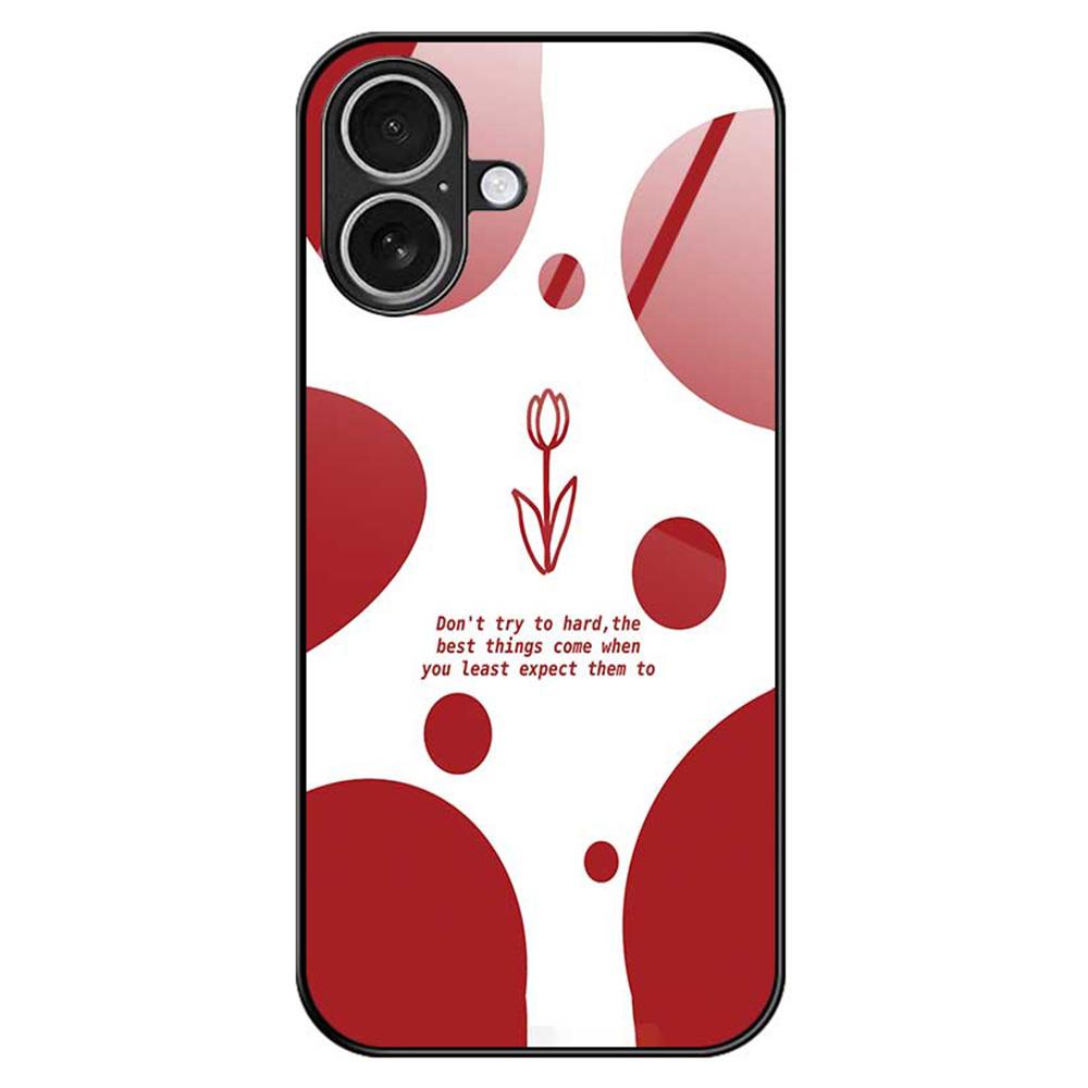 For iPhone 17 Case PC TPU Tempered Glass Pattern Printing Anti Drop Phone Back Cover