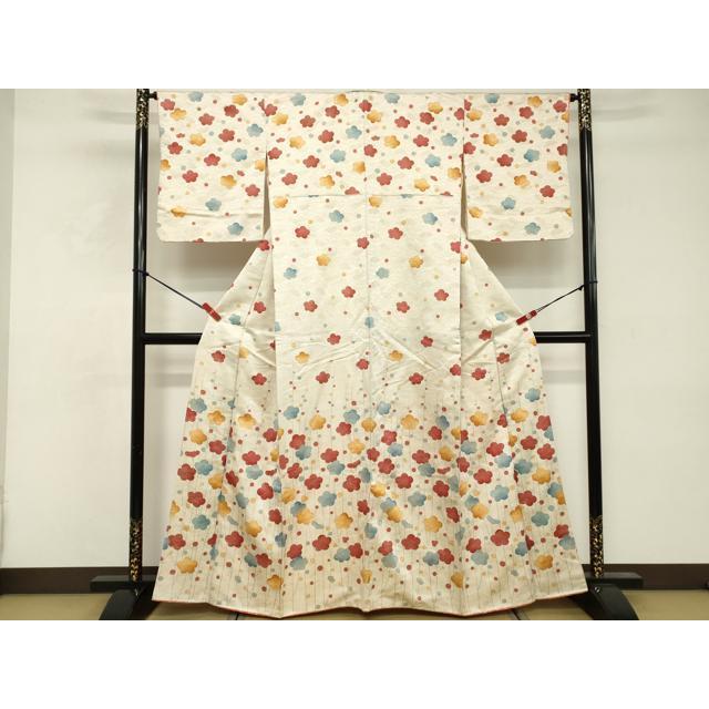 Heiwaya Kimono Visiting Kimono, Maibai pattern, gold-through fabric, pure silk, masterpiece DABE2993cd