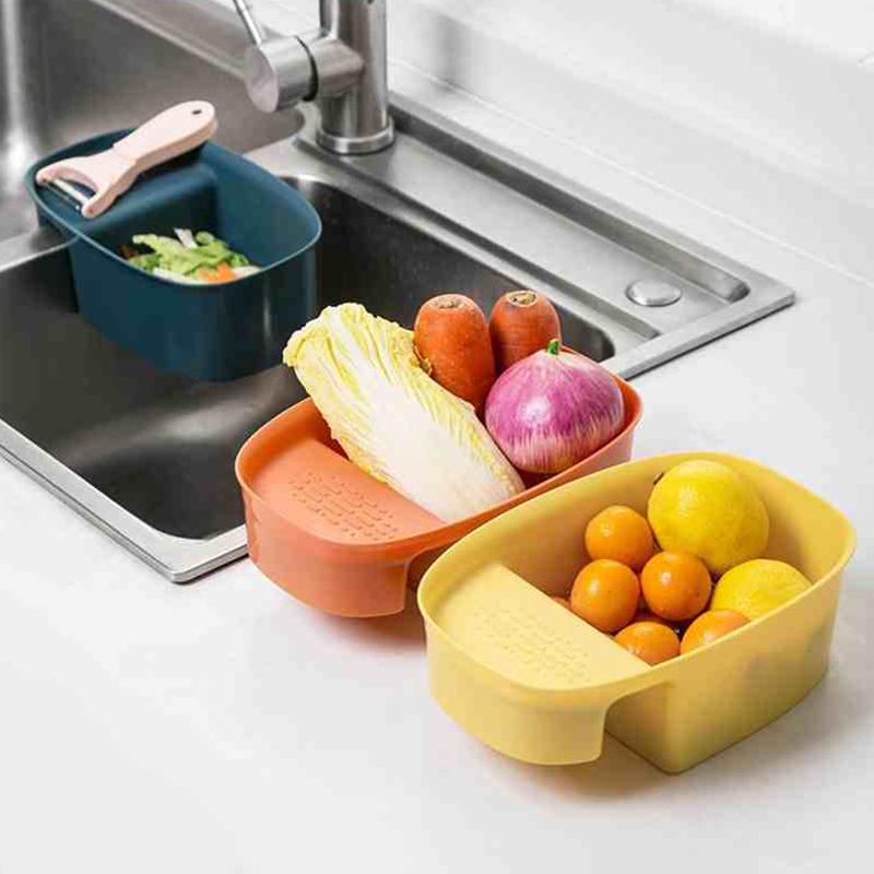 Kitchen Accessories Sink Soap Sponge Holder Utensils Organizer Bag Adjustable SOap Bathroom Hanging Drain Basket Storage Shelf