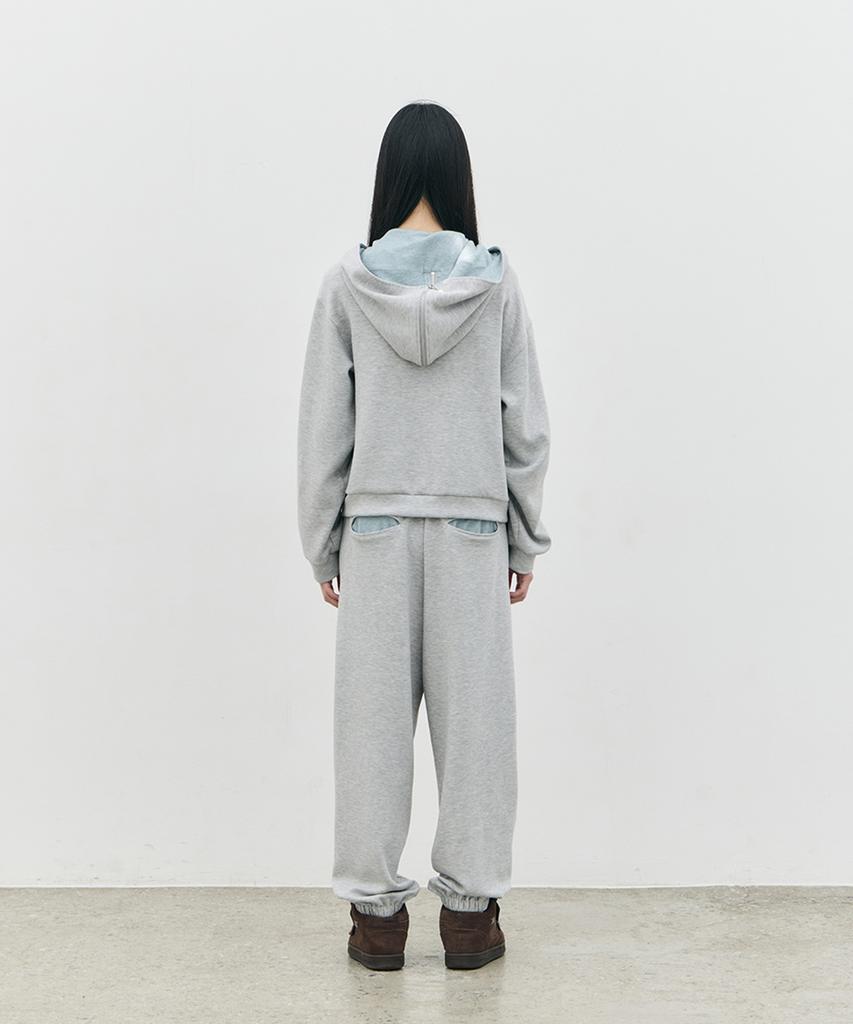 ROWM Soft Contour Hooded Zip-Up (Gray/Mint)
