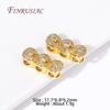18K Gold Plated Inlaid Zircon Spacer Beads For 3-row Necklace Making,Separator End Beads Connectors DIY Jewelry Making Supplies