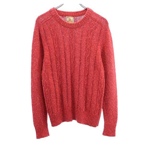 

BARACUTA Linen Blend Long sleeve cotton knit L Red series sweater Men s Used