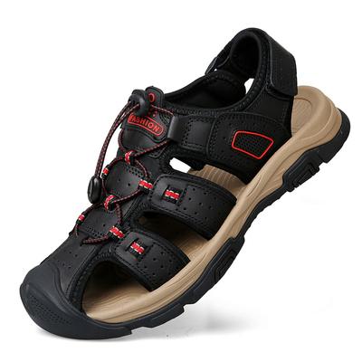 Sandali da Uomo in Vera Pelle di Marca Sandalo da Spiaggia Estivo Maschile Outdoor Casual Leggero Sandalo Scarpe da Ginnastica alla Moda Taglia Grande 38-46