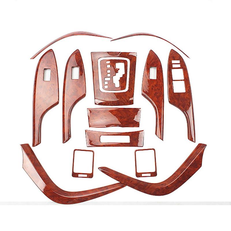 Interior Wooden Color Trim Center Console Cover Window Control Panel Moulding Trim Accessories For Toyota Corolla 2007-2013