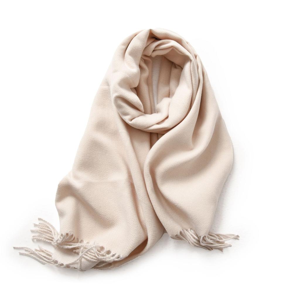 Double-Sided Solid Color Macaron Scarf For Women, Imitation Cashmere Tassel To Keep Warm In Winter