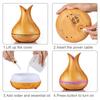 400ML Wooden Grain Aroma Essential Oil Diffuser Mist Humidifier Aromatherapy Diffuser with Remote Control for Home Mist Maker