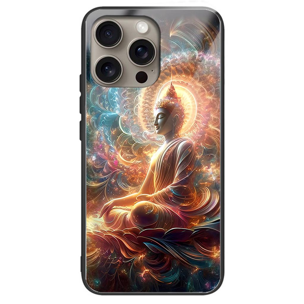 For iPhone 16 Pro Max Case Tempered Glass TPU Drop-Proof Phone Cover Pattern Printing