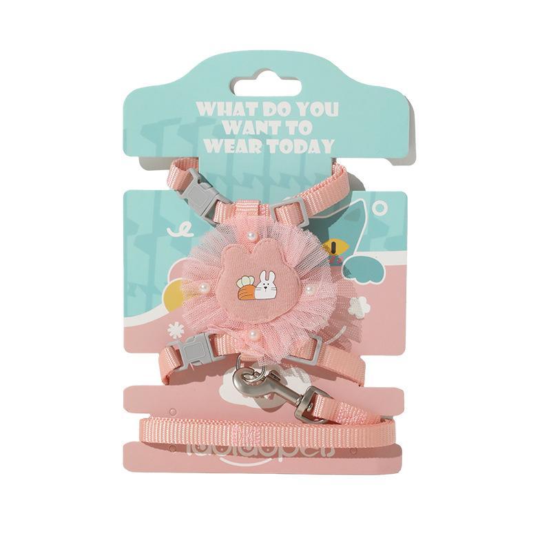 

Cat Leash, Cat Rope, I-shaped Cat Chest Strap, Lace Cat Leash, Adjustable Anti-break Strap S розовый