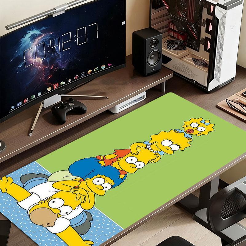 Simpsons Mouse Pad, Large Gaming Desk Mat, Non-slip XXL Mousepad for Laptop & Tablet, Mini PC Playmat with Stitched Edges