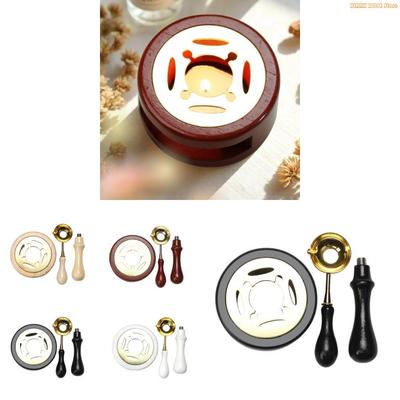 K1AE Sealing Wax Melting Set with Spoon and Handle for Craft Enthusiasts Artistic Projects