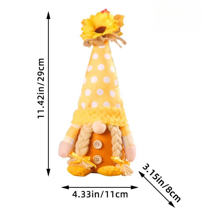 1Pcs Sunflower Couple Rudolf Doll Standing Decor Faceless Figure Autumn Ornament Family Atmosphere Ornament Cute