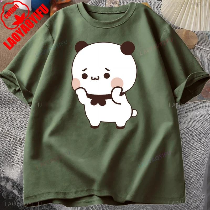 Funny DuDu Bear Surprising Panda BuBu with A Flower T-shirt Kawaii Buu Duu Graphic T Shirt Women Men Couple Tshirt Cotton Tees