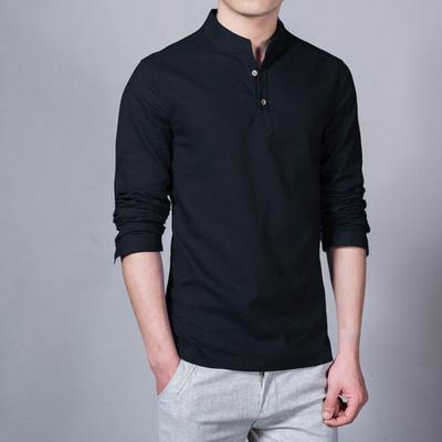 Spring Shirt Simple Wear-resistant Pullover Great Gentle Men T-shirt for Dating