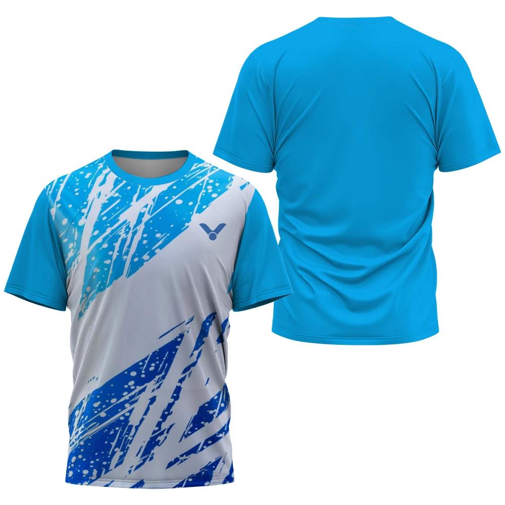 Breathable Badminton Tennis T-shirt Men's Fashion Sportswear Top Men's Fitness Short Sleeve Outdoor Sportswear Football Shirt