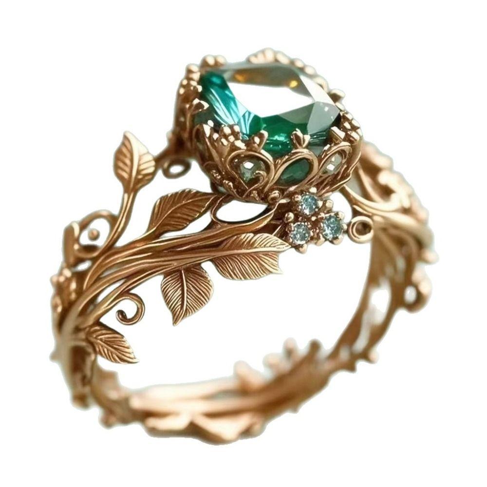 with Green Stone Trendy Rings Fade-Resistant Personalized Rings Jewelry Accessories