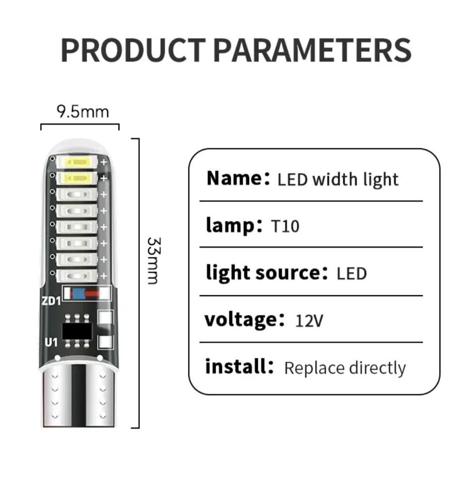 Super Bright Strobe, RGB, 7-Color Glow, T10 LED Position, Sphere, Light, Position Lamp,