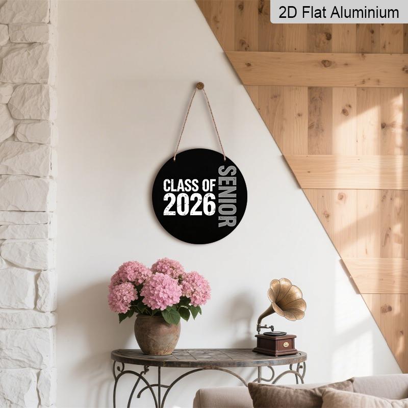 2D Flat Aluminum Graduation-themed Wall Decorations, Available in Various Sizes, Featuring A Minimalist Distressed Black and White Retro Design