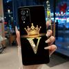 Crown Initial Letter Couple Phone Case For ZTE Blade V40 Pro/ZTE 9046 Soft Silicone Black Case Shockproof Shell ZTE 9046 Casing