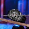 Durham Yao Men's Waterproof Mechanical Watch - Tonneau-Shaped Alloy Case with Carbon Fiber Design and Skeleton Dial
