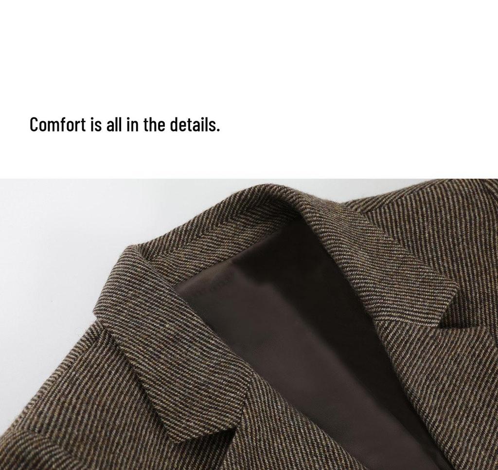 Women's Vintage Wool Twill Blazer - Autumn/Winter Retro Style