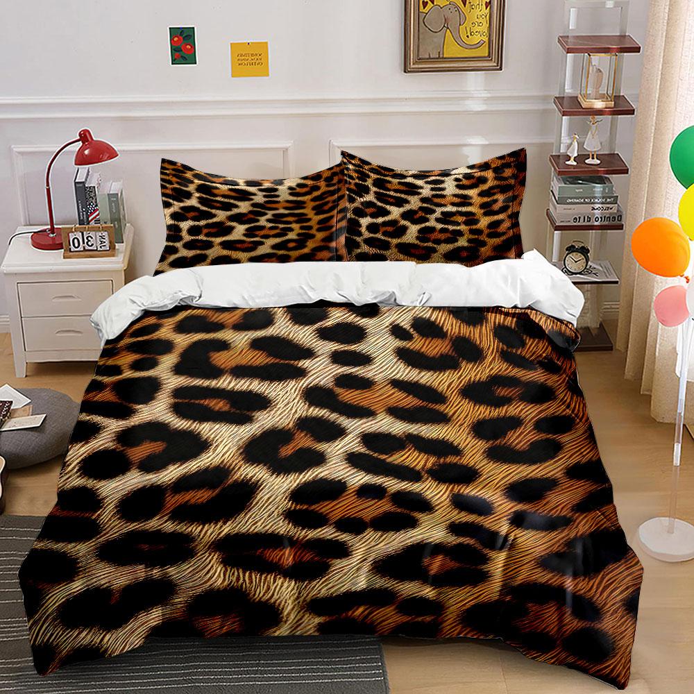 Fantasia maculata di leopardo. Set lenzuola Set copripiumino Copripiumini Federe(1 * Copripiumino 2 * Federe senza imbottitura per piumino)