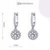 Elegant S925 Earrings With Large English Zircon, Long Hanging