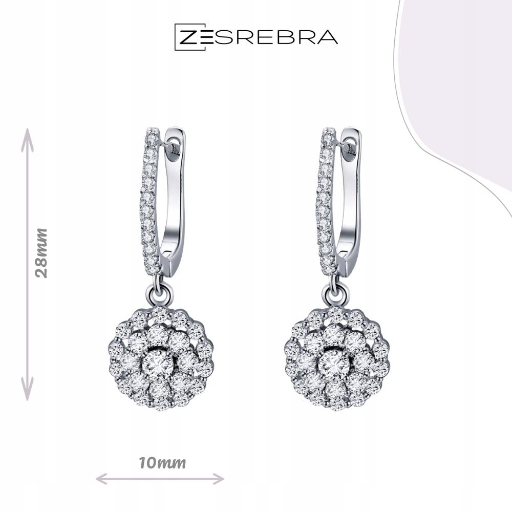 Elegant S925 Earrings With Large English Zircon, Long Hanging