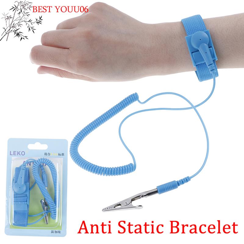Hot Anti Static Bracelet Adjustable Electrostatic Cordless Wireless ESD Discharge Cable Wrist Band Strap Antistatic Bracelets