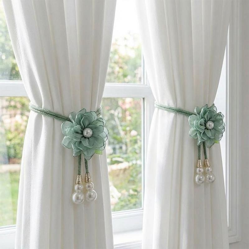 Verstellbare Kamelien-Vorhang-Raffhalter Schöner lochfreier Perlen-Vorhang-Schnalle Elegantes Vorhang-Befestigungsseil Wohnzimmer