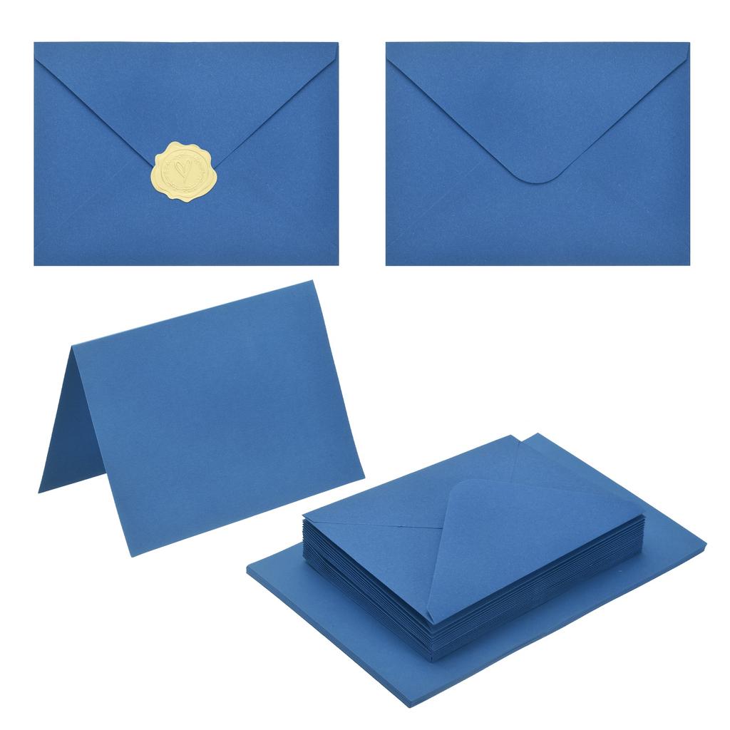 20Sets 4x6 Blank Cards and Envelopes V Flap A6 Envelopes with Cardstock & Gold Stickers for Greeting Cards Wedding Invitations