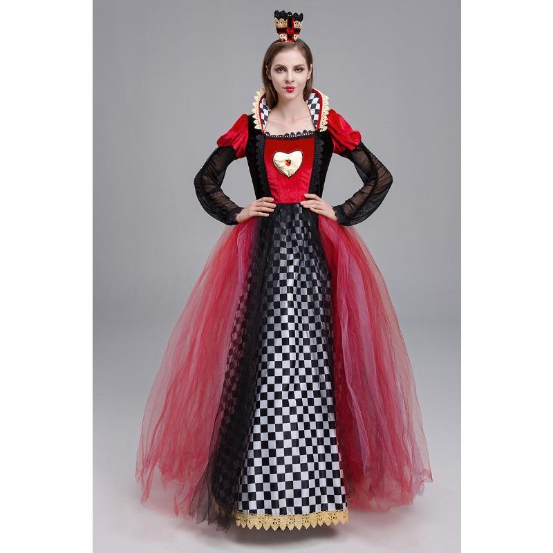 

Хэллоуин Ночь Ужасов в Стране Чудес Королева Червей Момент Королева Сексуальный Костюм для Вечеринки Придворное Платье Платье XXL