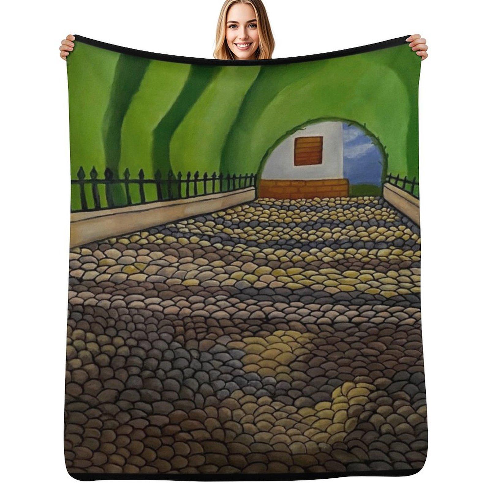 Spanish Pathway Throw Blanket Color Fast Cozy Throw Blanket Size: 75*100cm, Weight: 230 GSM