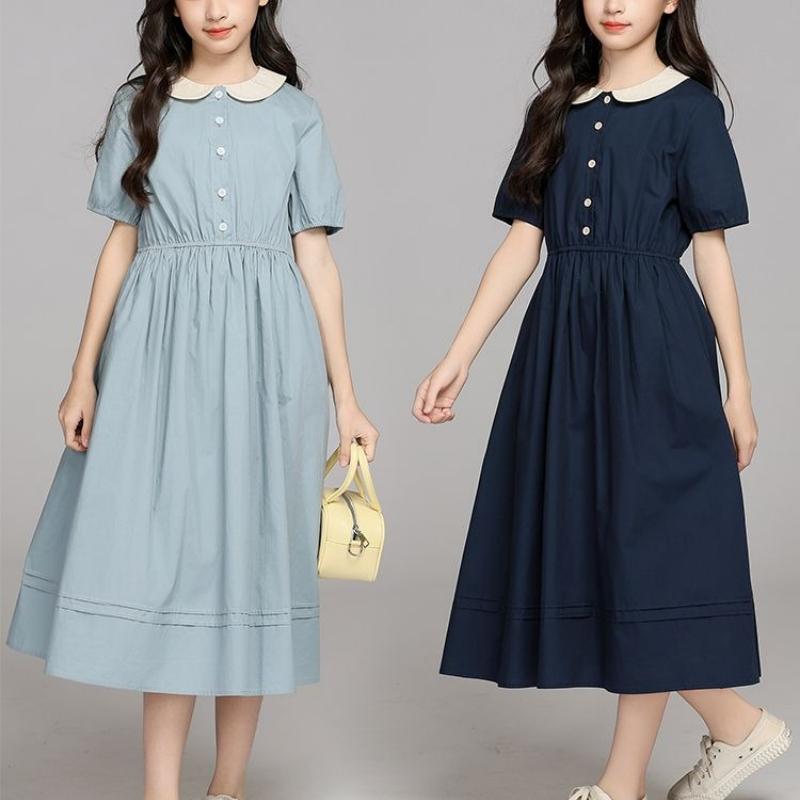 Girls' fashionable fitted and loose-fitting dress for summer, elegant princess-style children's dress