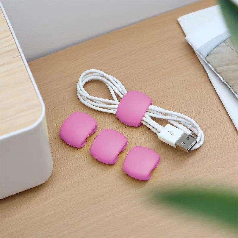 4Pcs Cable Organizer Buckles USB Cable Earphone Cable Organizer Holder Buckle Portable Tiny Office Accessories Cable Organizer