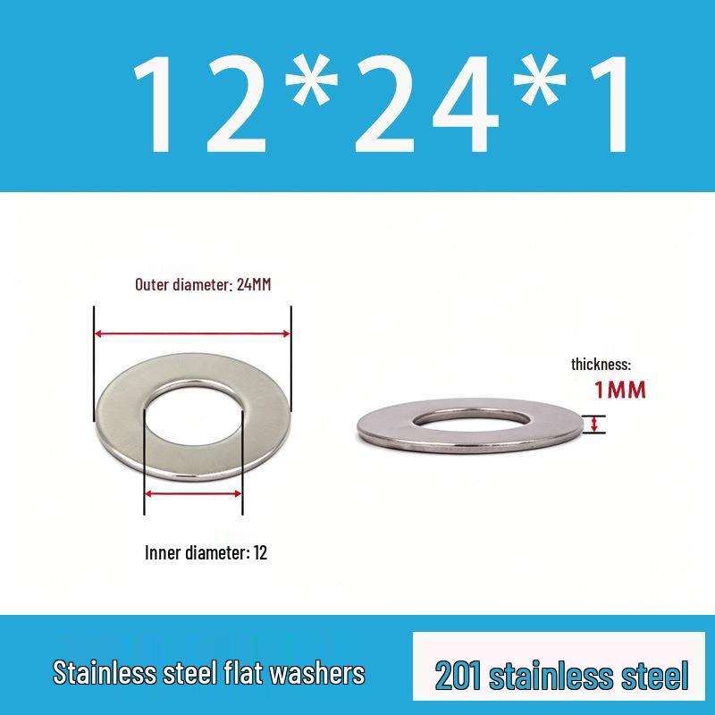 201 Stainless Steel Rust-proof Flat Washer - National Standard Hardware Fasteners with Complete Specifications, In Stock.