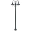 Garden Floor Lamp - vidaXL - 220cm - Aluminium - 3 Lanterns - Dark Green