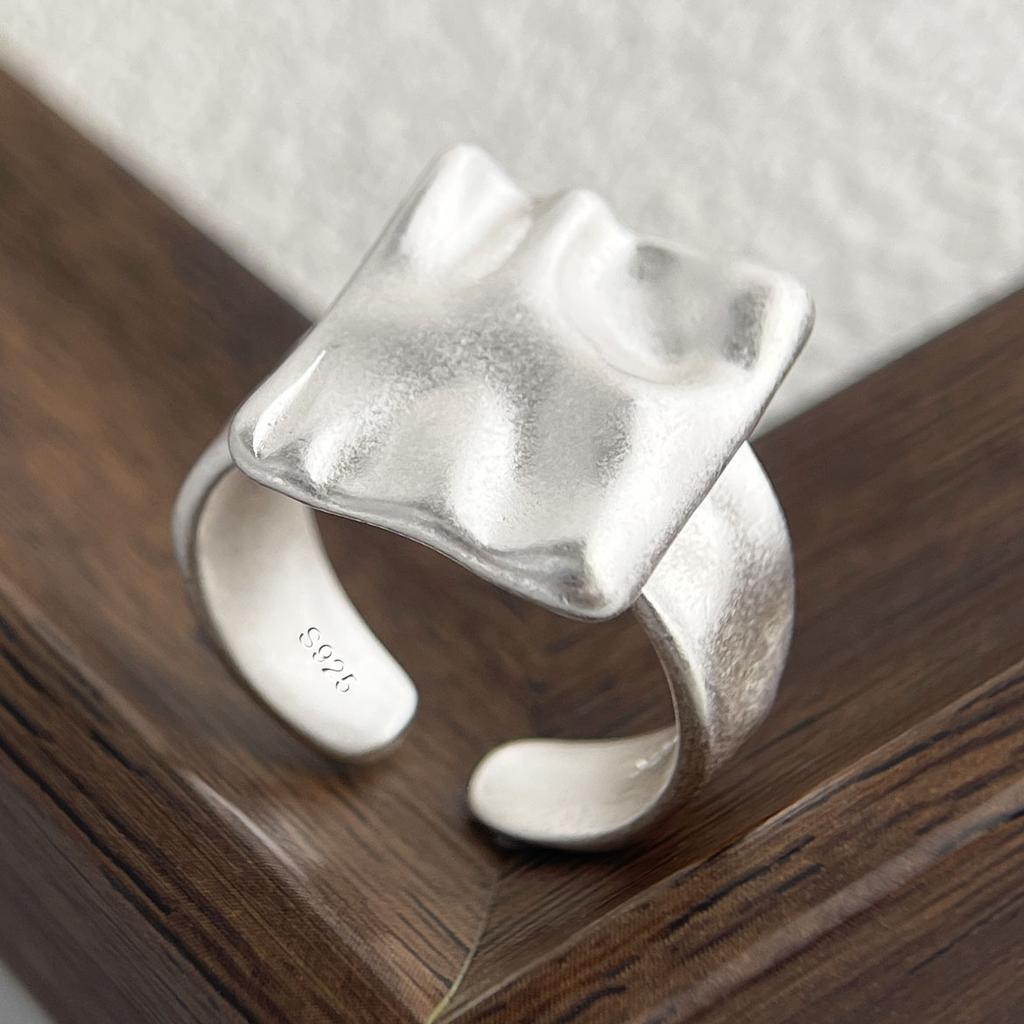 925 Sterling Silver Rings for Women Couple Minimalist Handmade Simple Moon Heart Ring Fine Jewelry Gift Prevent Allergy