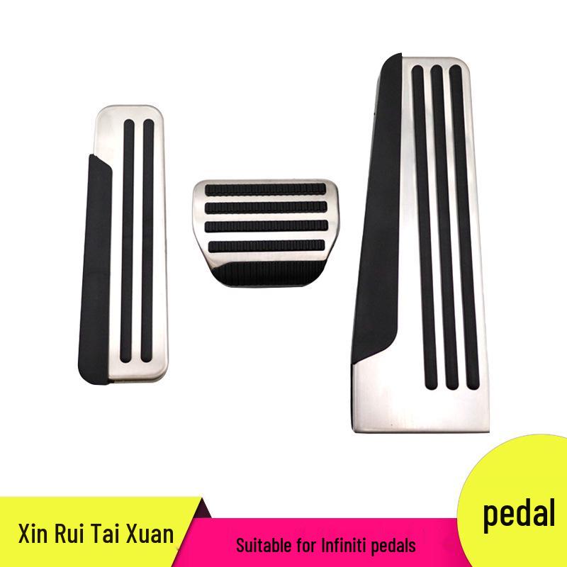 

Non-Slip Infiniti Car Pedal Set: Accelerator, Brake, & Rest Area Decor Aluminum Alloy + Hard Rubber