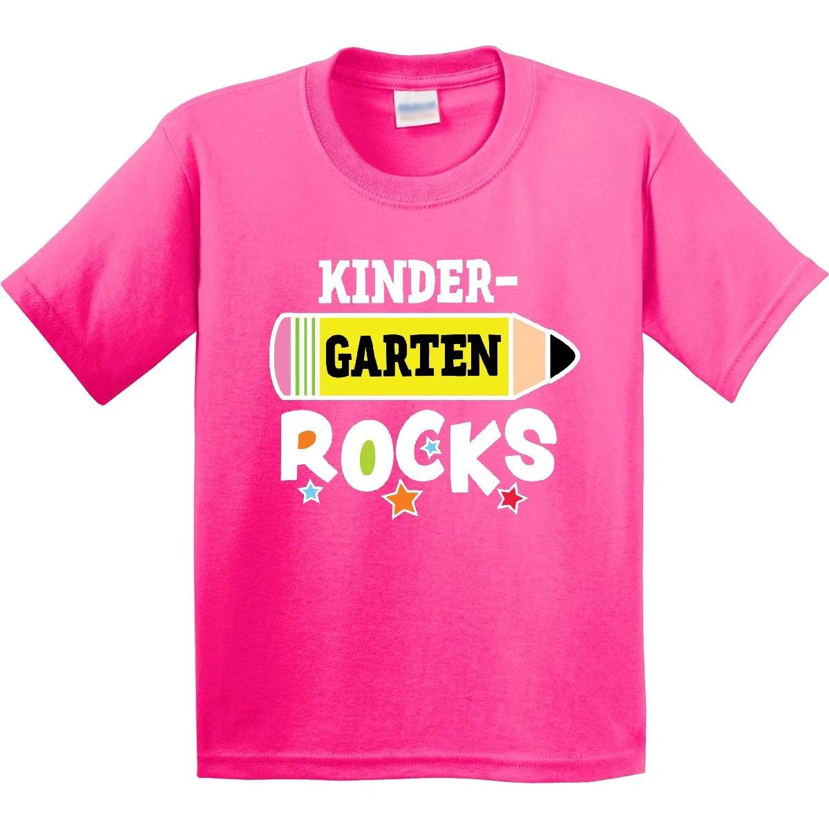 Inktastic Kindergarten Rocks With Pencil And Stars Youth T-Shirt School Kids Fun 160