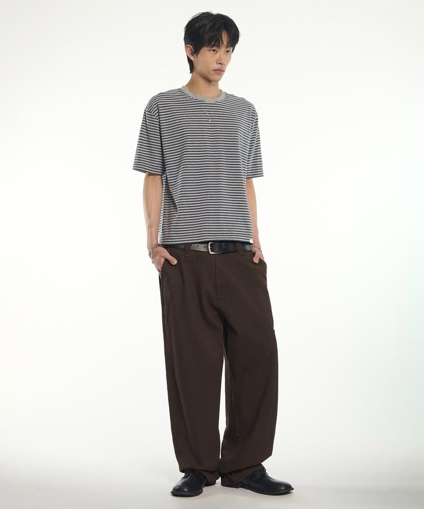 Nomaenyueol Nm Crop Border T-Shirt - Gray