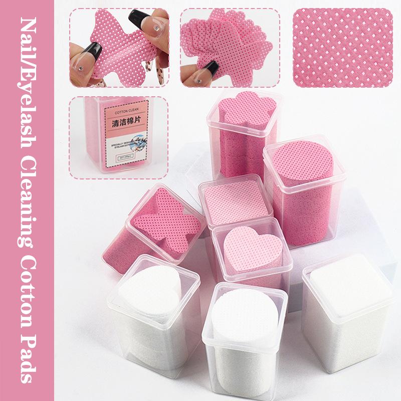 200 Pcs Disposable Non-Woven Paper Cotton Wipes Eyelash Extension Glue Remover Pads Cleaning Wipes Cosmetics Nail Makeup Tools