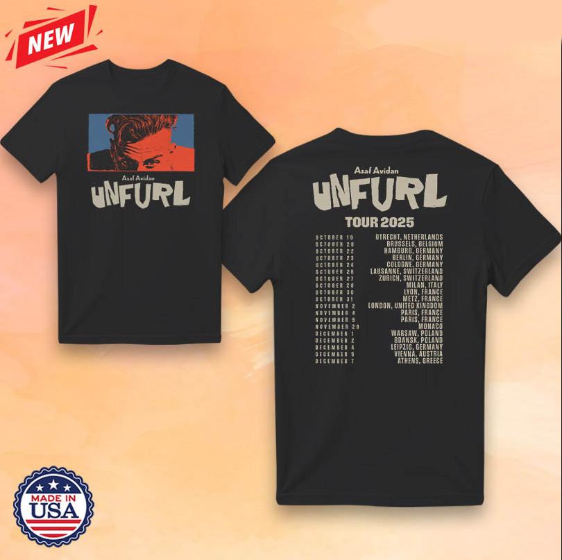 Asaf Avidan Unfurl Tour 2025 tričko, velikost S-4XL