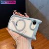 For iPhone 16e Cat Ear Magsafe Case iPhone 16 13 14 15 11 12 Pro Max 15 16 Plus Transparent PC TPU Armor Wireless Charging Cover