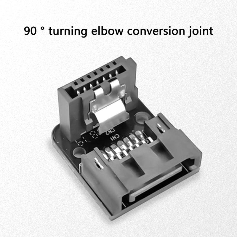 Satas 7Pin Right Angle Connectors ABS Satas 7Pin Female To Male Adapter Enhances Stability For PC Hard Drive Installation