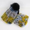 New Fashion Knitted Good Elastic Real Fur Scarf Hat Sets Women Winter Warm Natural Rex Rabbit Fur Scarves Hats Sets