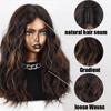 XINRAN Synthetic Ombre Curly Wig Brown Gold Gradient Middle Part Wig Natural Heat-resistant Role-playing Wig Suitable for Women
